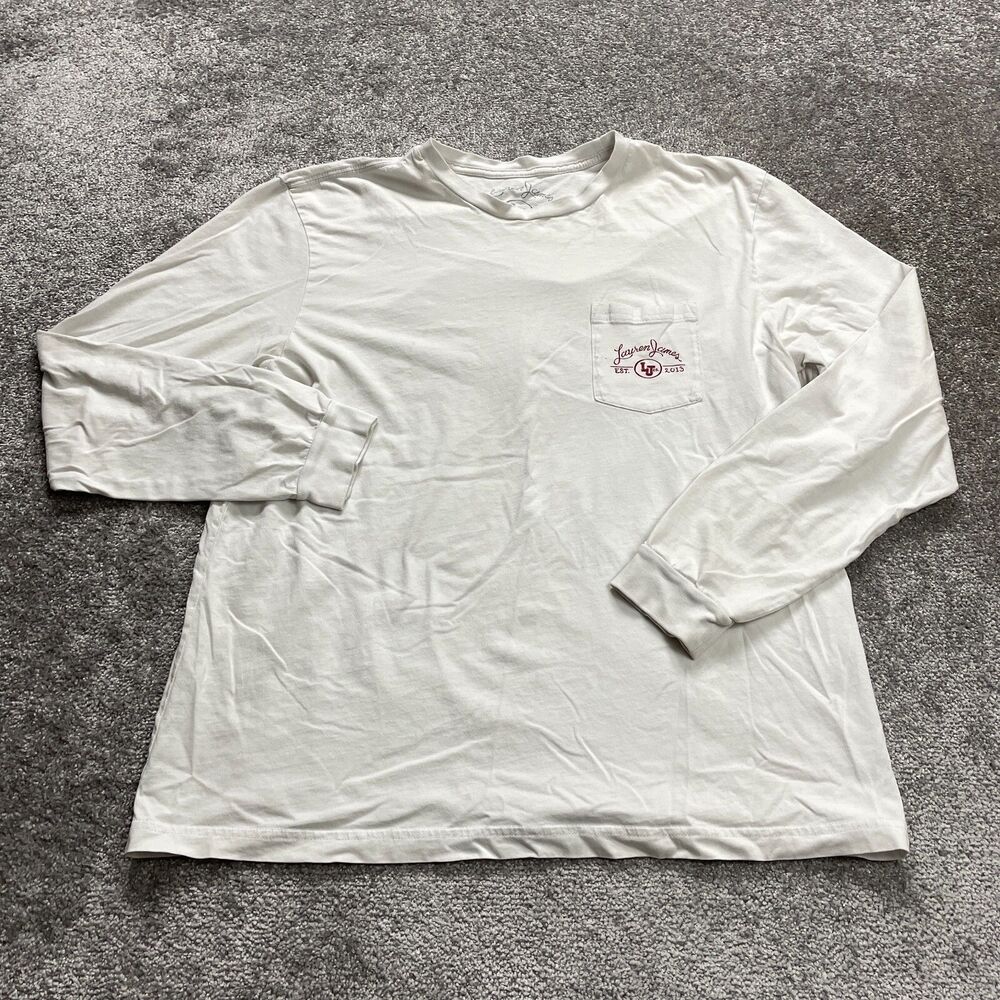 Lauren James Combed Cotton Shirt Womens Large White Classy Saturdays Alabama U